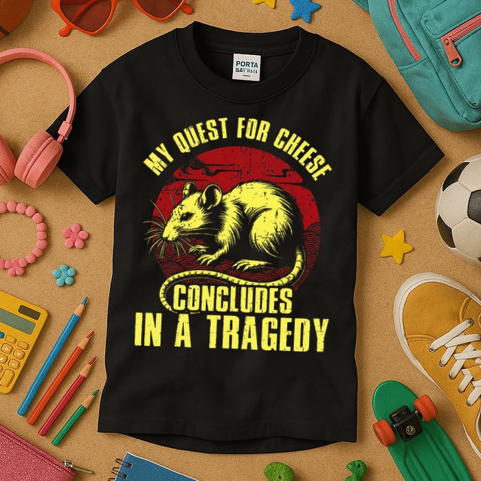 My Quest For Cheese Concludes In A Tragedy Kids T-Shirt