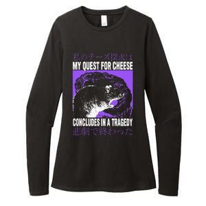 My Quest For Cheese Rat Japanese Womens CVC Long Sleeve Shirt