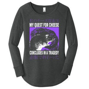 My Quest For Cheese Rat Japanese Women's Perfect Tri Tunic Long Sleeve Shirt