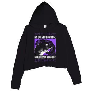 My Quest For Cheese Rat Japanese Crop Fleece Hoodie