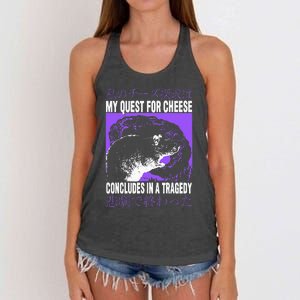 My Quest For Cheese Rat Japanese Women's Knotted Racerback Tank