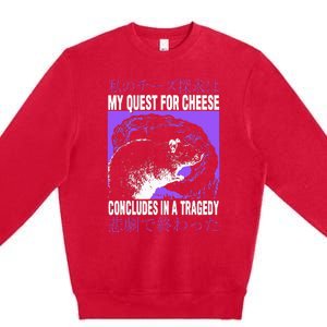 My Quest For Cheese Rat Japanese Premium Crewneck Sweatshirt