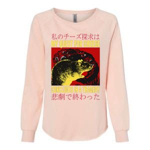 My Quest For Cheese Rat Womens California Wash Sweatshirt