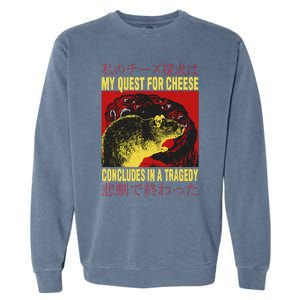 My Quest For Cheese Rat Garment-Dyed Sweatshirt