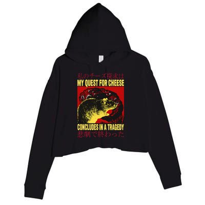 My Quest For Cheese Rat Crop Fleece Hoodie