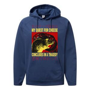 My Quest For Cheese Rat Performance Fleece Hoodie