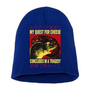 My Quest For Cheese Rat Short Acrylic Beanie