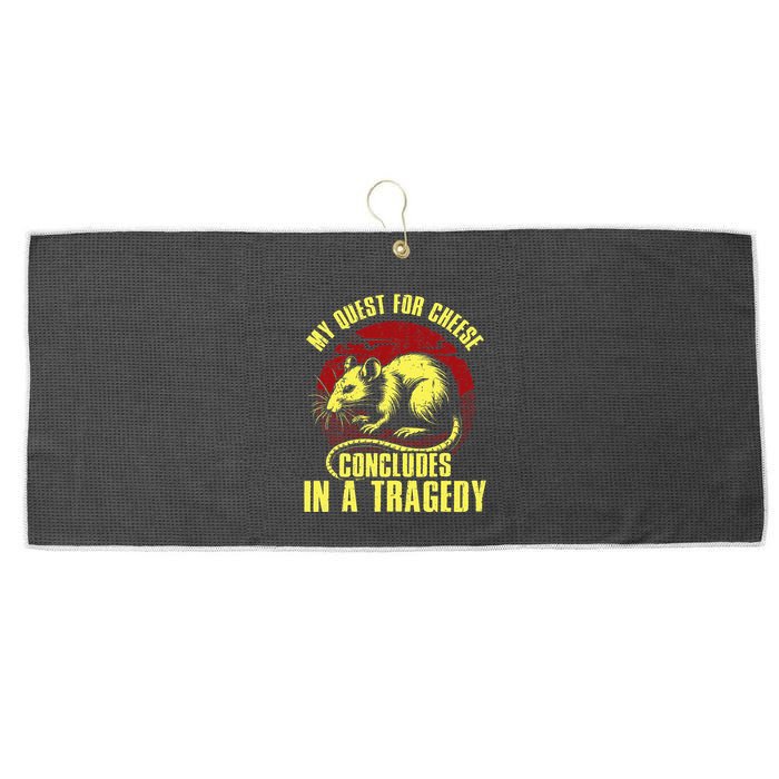 My Quest For Cheese Concludes In A Tragedy Rat Large Microfiber Waffle Golf Towel
