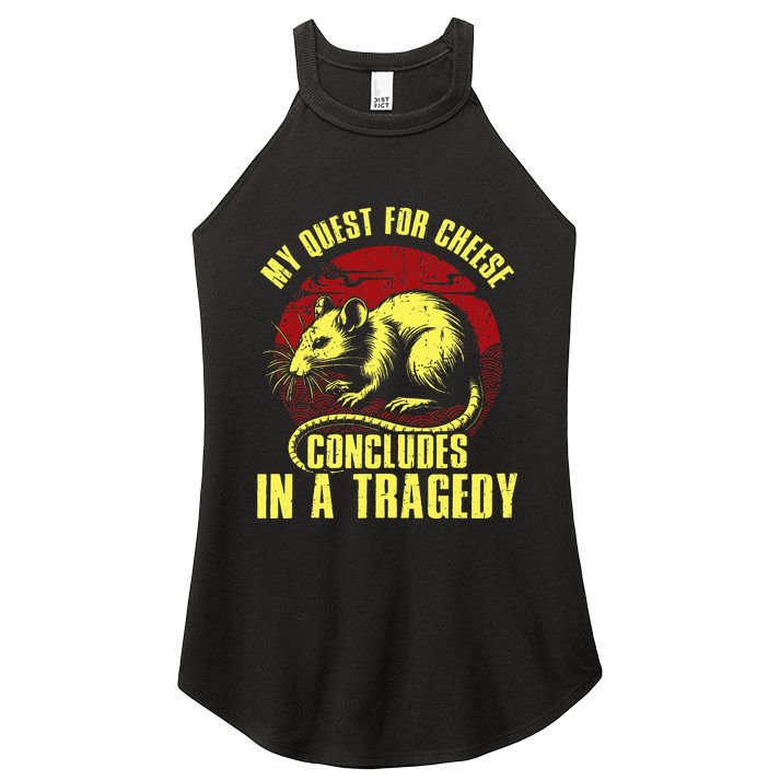 My Quest For Cheese Concludes In A Tragedy Rat Women's Perfect Tri Rocker Tank