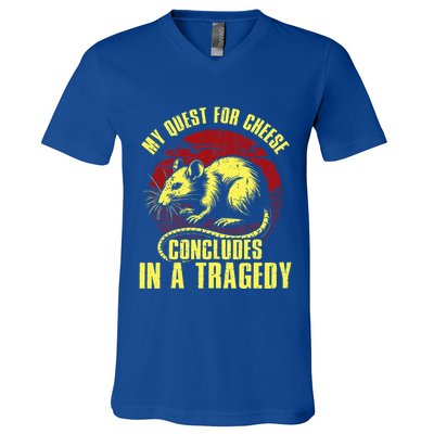 My Quest For Cheese Concludes In A Tragedy Rat V-Neck T-Shirt