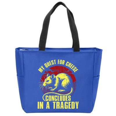 My Quest For Cheese Concludes In A Tragedy Rat Zip Tote Bag