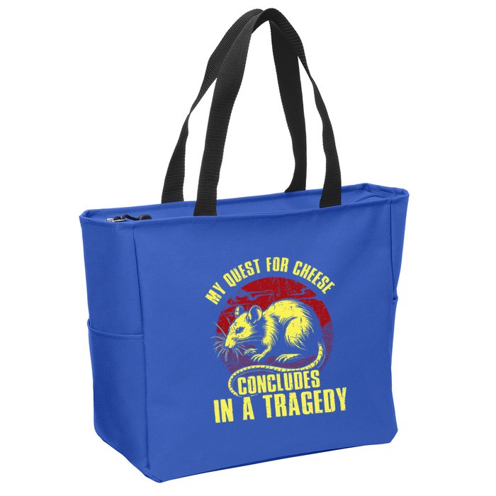 My Quest For Cheese Concludes In A Tragedy Rat Zip Tote Bag