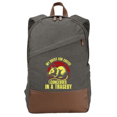 My Quest For Cheese Concludes In A Tragedy Rat Cotton Canvas Backpack