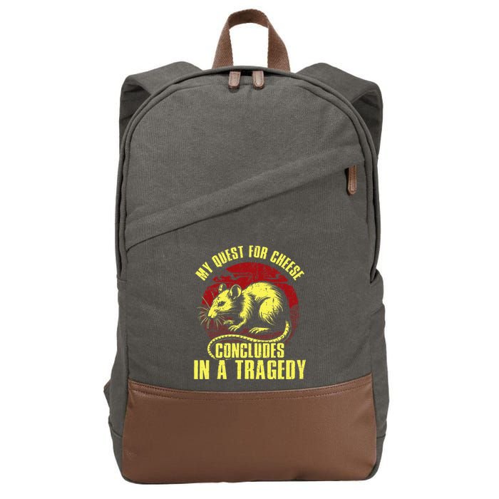 My Quest For Cheese Concludes In A Tragedy Rat Cotton Canvas Backpack