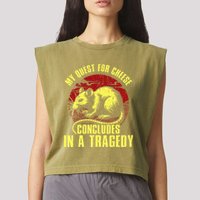 My Quest For Cheese Concludes In A Tragedy Rat Garment-Dyed Women's Muscle Tee