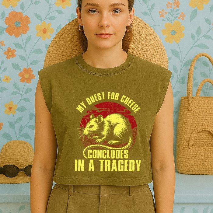 My Quest For Cheese Concludes In A Tragedy Rat Garment-Dyed Women's Muscle Tee