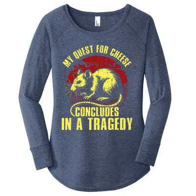 My Quest For Cheese Concludes In A Tragedy Rat Women's Perfect Tri Tunic Long Sleeve Shirt