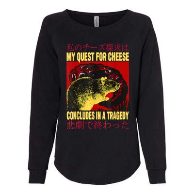 My Quest For Cheese Rat Womens California Wash Sweatshirt