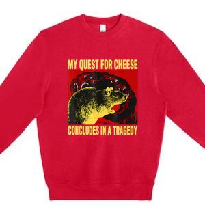 My Quest For Cheese Rat Premium Crewneck Sweatshirt