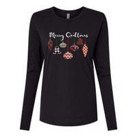 Merry Quiltmas Funny Christmas Quilt Ornament Sewing Gift Womens Cotton Relaxed Long Sleeve T-Shirt