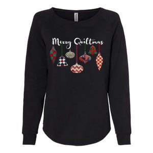 Merry Quiltmas Funny Christmas Quilt Ornament Sewing Gift Womens California Wash Sweatshirt