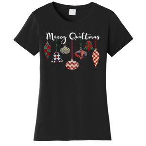 Merry Quiltmas Funny Christmas Quilt Ornament Sewing Gift Women's T-Shirt