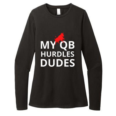 My Qb Hurdles Dudes Funny Womens CVC Long Sleeve Shirt