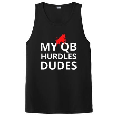 My Qb Hurdles Dudes Funny PosiCharge Competitor Tank