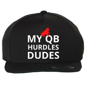 My Qb Hurdles Dudes Funny Wool Snapback Cap