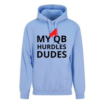 My Qb Hurdles Dudes Funny Unisex Surf Hoodie