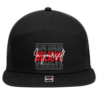 Motivational Quote Inspiration Positive Saying Life Slogan 7 Panel Mesh Trucker Snapback Hat