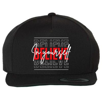 Motivational Quote Inspiration Positive Saying Life Slogan Wool Snapback Cap