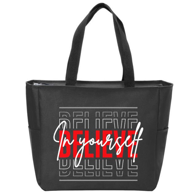Motivational Quote Inspiration Positive Saying Life Slogan Zip Tote Bag