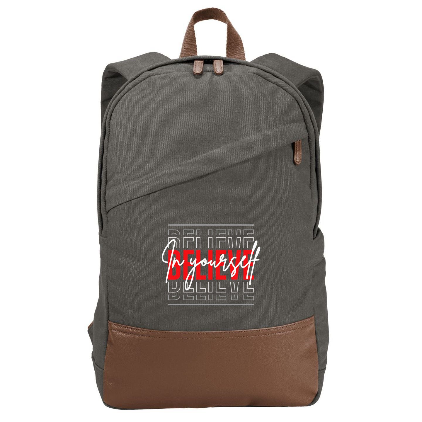 Motivational Quote Inspiration Positive Saying Life Slogan Cotton Canvas Backpack