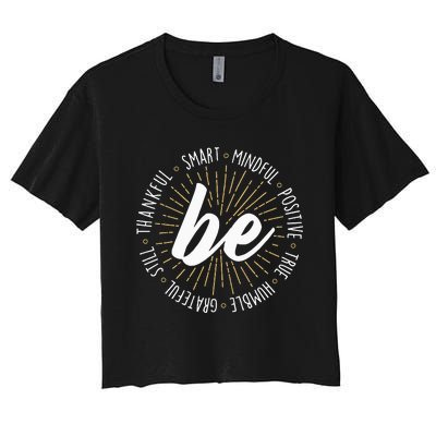 Motivational Quote Inspiration Positive Saying Life Slogan Women's Crop Top Tee