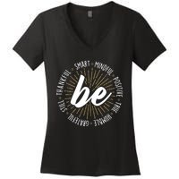 Motivational Quote Inspiration Positive Saying Life Slogan Women's V-Neck T-Shirt