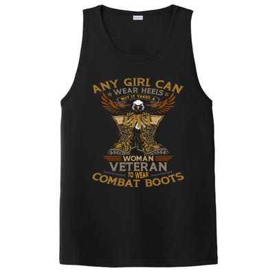 Military Quote It Takes A Women Veteran To Wear Combat Boots PosiCharge Competitor Tank