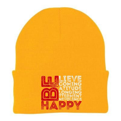 Motivational Quote Inspiration Positive Saying Life Slogan Knit Cap Winter Beanie