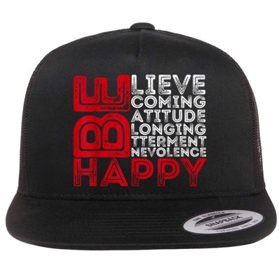 Motivational Quote Inspiration Positive Saying Life Slogan Flat Bill Trucker Hat