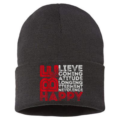 Motivational Quote Inspiration Positive Saying Life Slogan Sustainable Knit Beanie