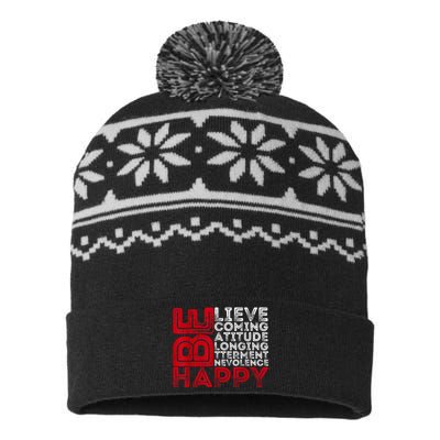 Motivational Quote Inspiration Positive Saying Life Slogan USA-Made Snowflake Beanie