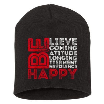 Motivational Quote Inspiration Positive Saying Life Slogan Short Acrylic Beanie