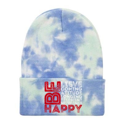 Motivational Quote Inspiration Positive Saying Life Slogan Tie Dye 12in Knit Beanie