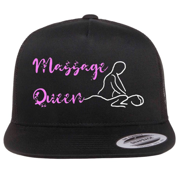 Massage Queen Masseuse Spa Reflexologist Massage Therapist Flat Bill Trucker Hat