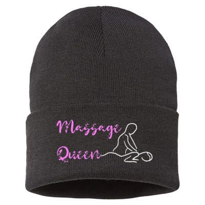 Massage Queen Masseuse Spa Reflexologist Massage Therapist Sustainable Knit Beanie