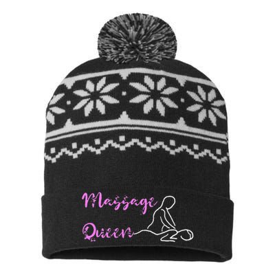 Massage Queen Masseuse Spa Reflexologist Massage Therapist USA-Made Snowflake Beanie