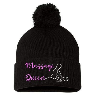 Massage Queen Masseuse Spa Reflexologist Massage Therapist Pom Pom 12in Knit Beanie