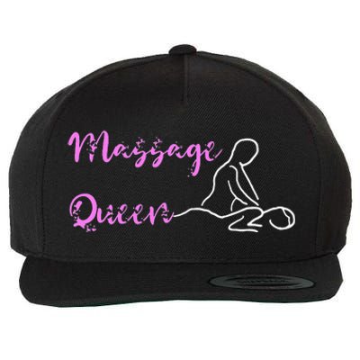 Massage Queen Masseuse Spa Reflexologist Massage Therapist Wool Snapback Cap