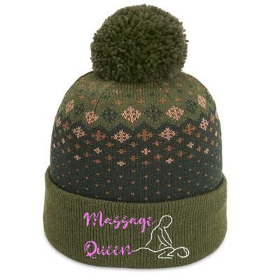 Massage Queen Masseuse Spa Reflexologist Massage Therapist The Baniff Cuffed Pom Beanie