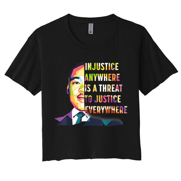 MLK Quote | Martin Luther King Jr Day | Black History Month Women's Crop Top Tee